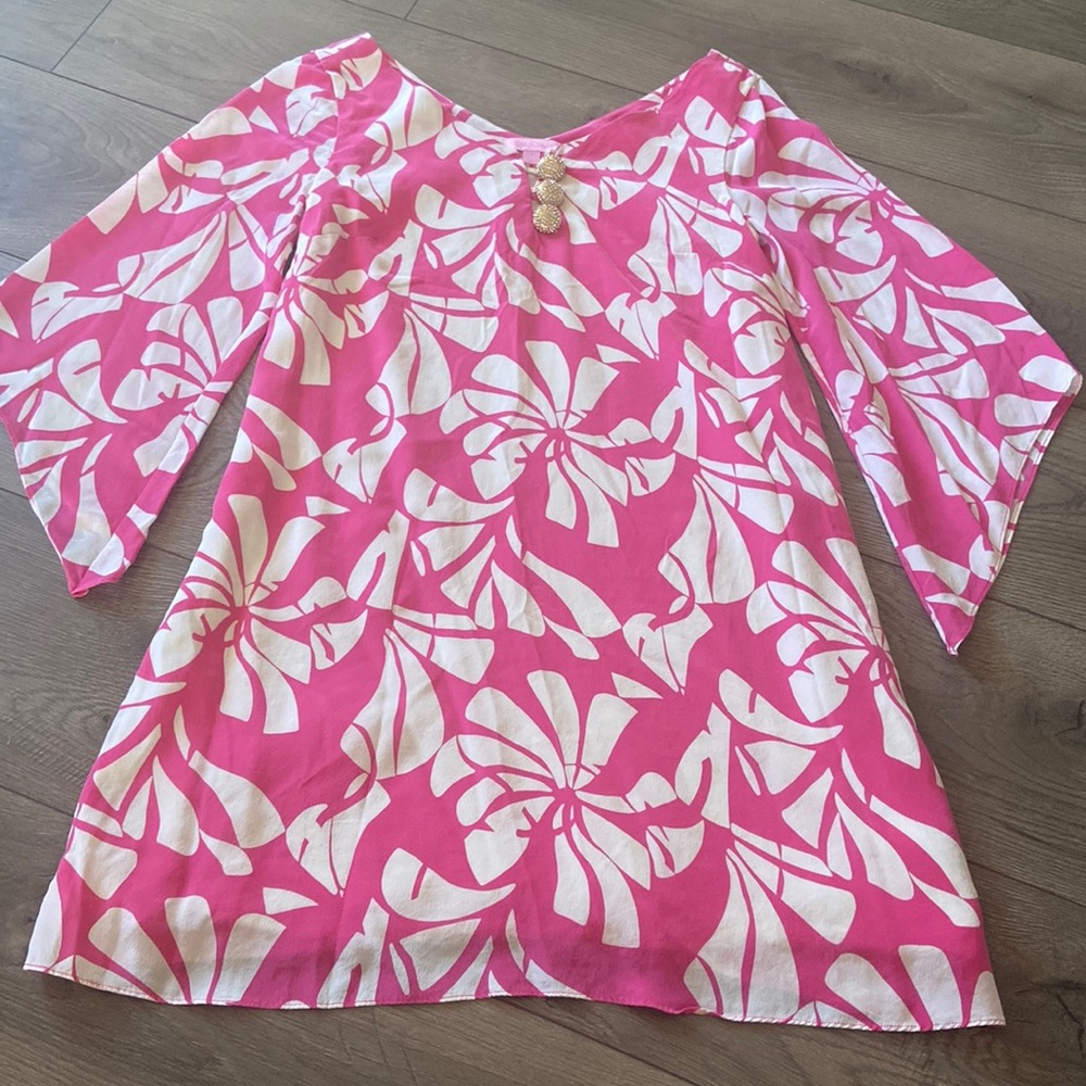 LILLY PULITZER PINK SILK DRESS
